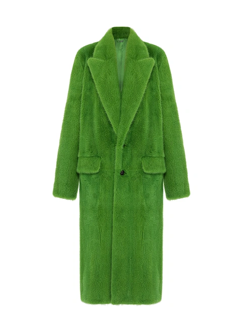 Ярко-зеленая шуба из меха норки, 1