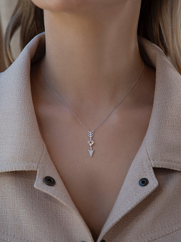 Колье из белого золота с кулоном из морганита и круглых бриллиантов, 2