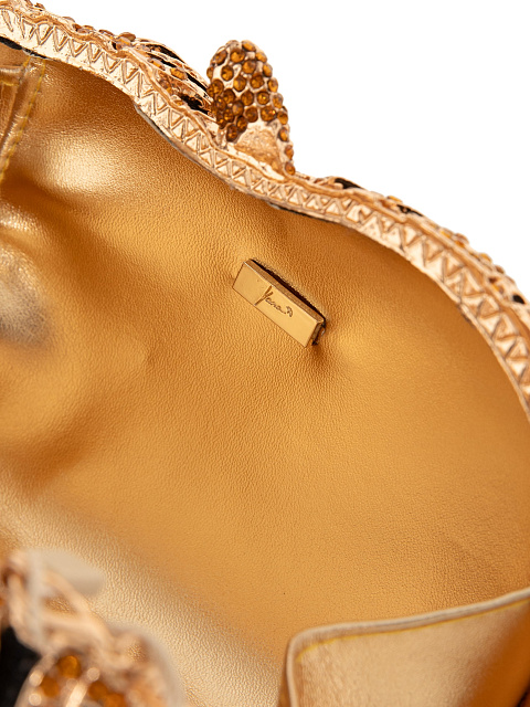 Клатч «Тигр» в золотисто-черных стразах, 4