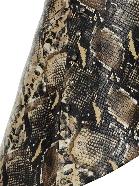 Бежевая баска из эко-кожи со змеиным принтом, 3