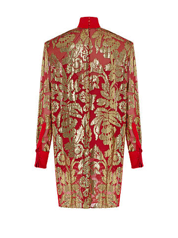 Красное платье-миди из панбархата, 2