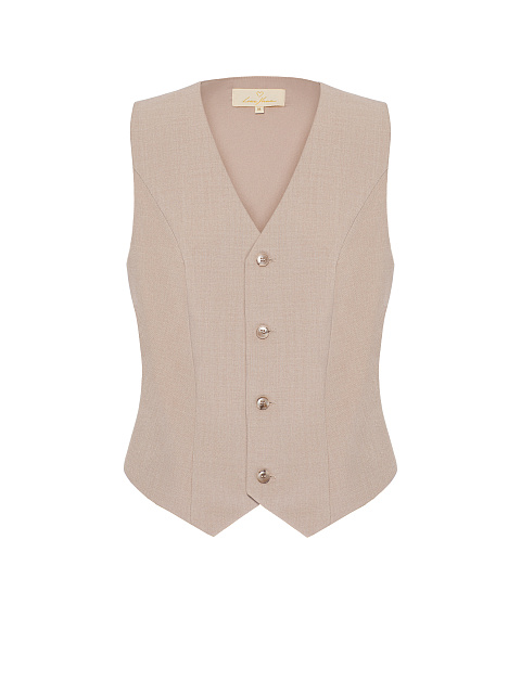 Пудровый костюм-тройка из вискозы, 5