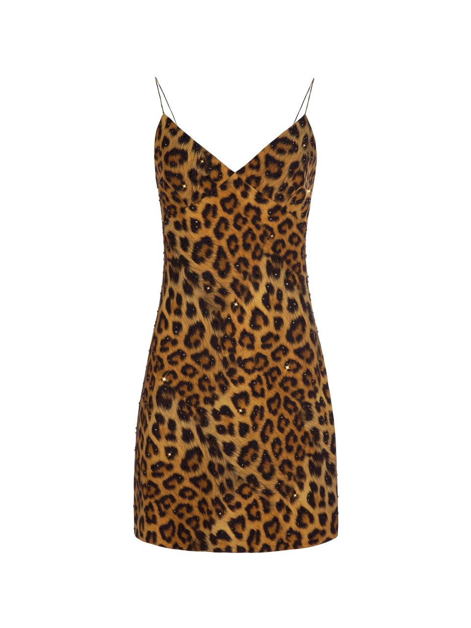 Шелковое платье-мини с леопардовым принтом, 1