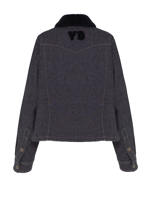 Синяя куртка из денима с подкладом из овчины, 2 Синяя куртка из денима с подкладом из овчины, 2