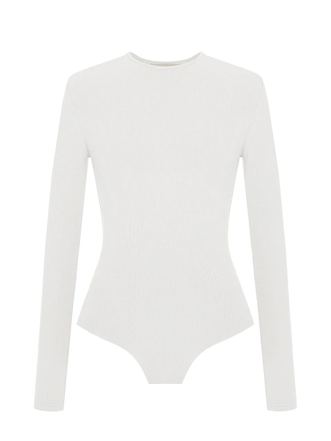 Белое боди из хлопка с длинным рукавом, 1 Белое боди из хлопка с длинным рукавом, 1