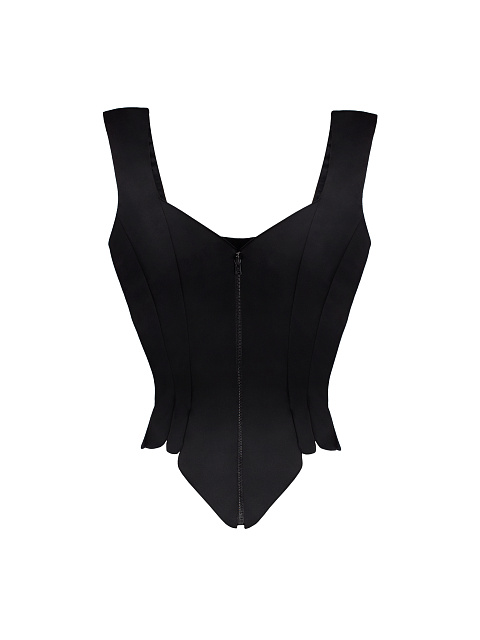 Черный атласный топ с вышивкой, 2 Черный атласный топ с вышивкой, 2