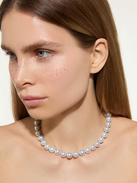 Колье с голубым жемчугом Акойя, 2