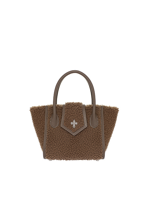 Коричневая сумка из овчины с лилией, 1