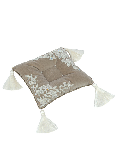 Бежевая бархатная подушка для колец, 3