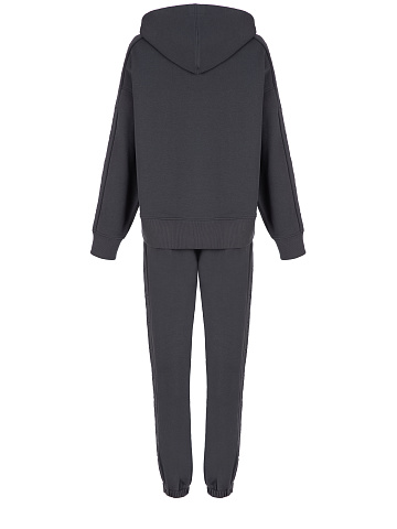 Темно-серый трикотажный костюм с вышивкой в виде крестов, 2