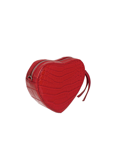 Красная сумка-сердце из кожи крокодила, 3