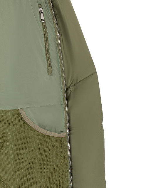 Зеленый унисекс пуховик с капюшоном, 6