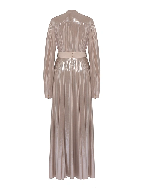 Бежевый костюм из трикотажа с металлическим блеском, 3 Бежевый костюм из трикотажа с металлическим блеском, 3
