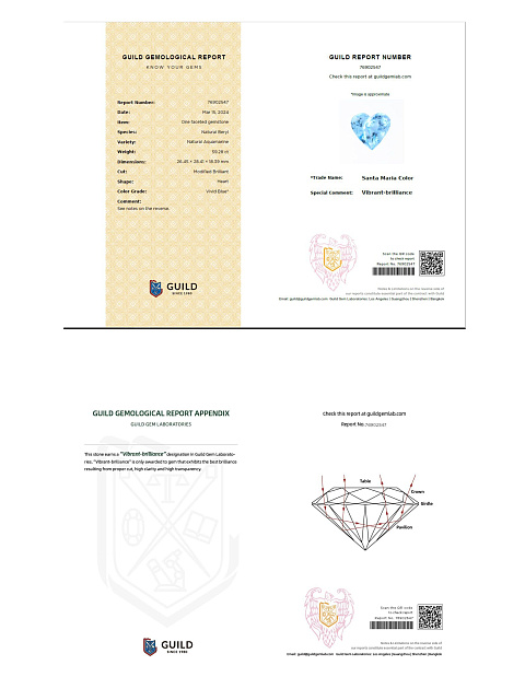 Колье с аквамарином в огранке «сердце», 3 Колье с аквамарином в огранке «сердце», 3