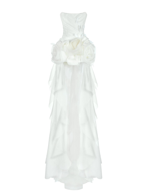 Белое платье-макси из органзы, 1
