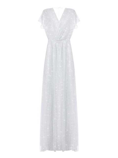 Белое платье-макси со стразами, 1