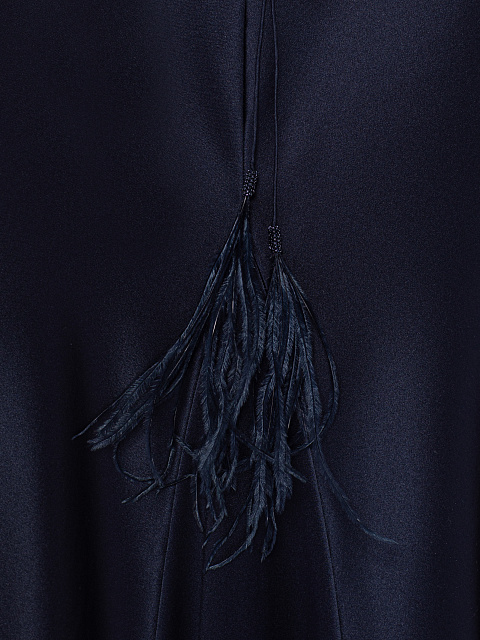 Темно-синее платье-макси из шелка с бисером, 4 Темно-синее платье-макси из шелка с бисером, 4