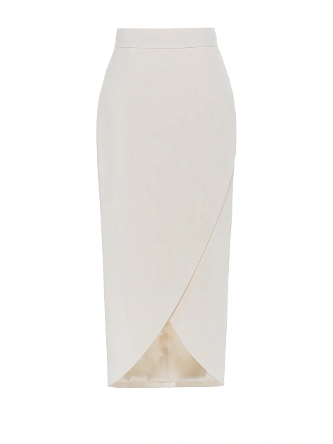 Белый костюм из хлопка с юбкой-миди, 3