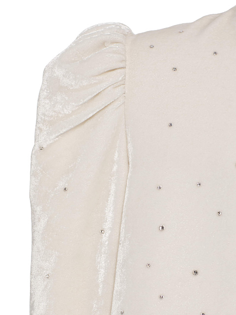 Белое детское бархатное платье-мини, 3