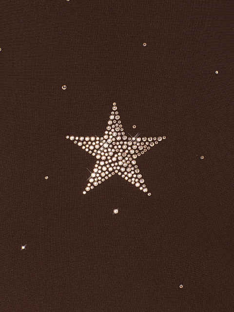 Коричневый слитный купальник со стразами, 3