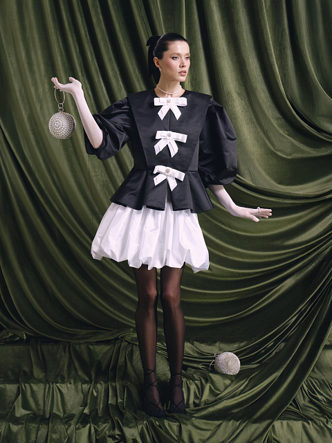 Белая юбка-баллон из тафты, 9 Белая юбка-баллон из тафты, 9