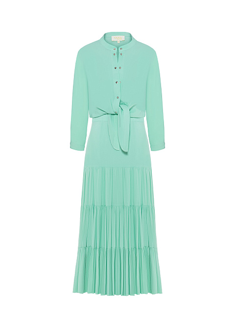 Мятный комплект из сарафана и рубашки, 1