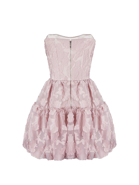 Розовое платье-мини из органзы, 2