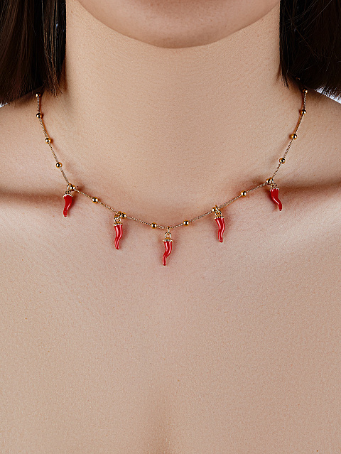 Колье из серебра и красной эмали, 2