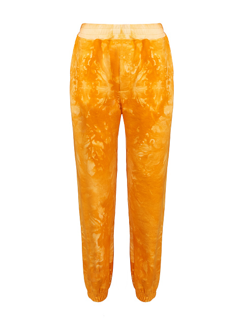 Оранжевый трикотажный костюм с укороченной толстовкой, 3