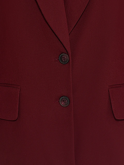 Бордовый объемный жакет из хлопка, 4