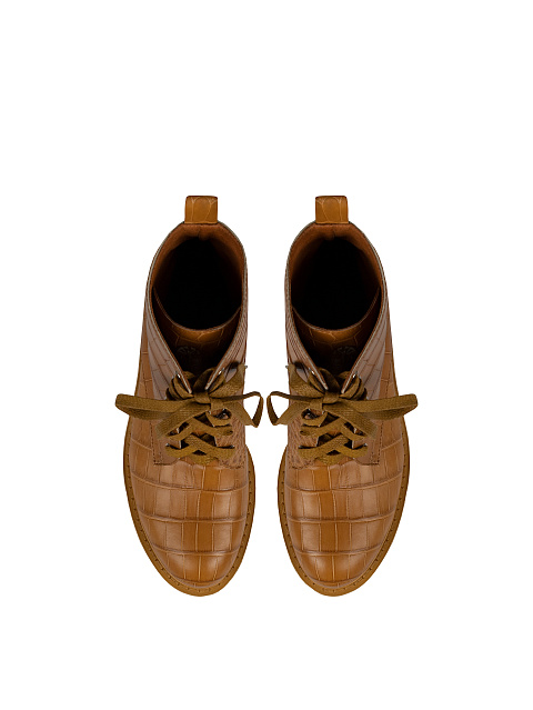 Коричневые ботинки из кожи крокодила, 4