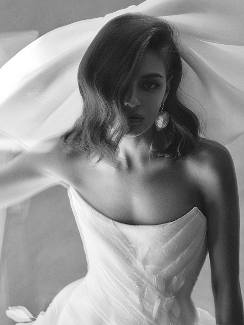 Белое платье-макси из органзы, 7