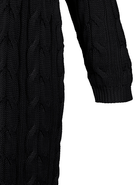 Черный вязаный кардиган из тенсела и шелка, 3