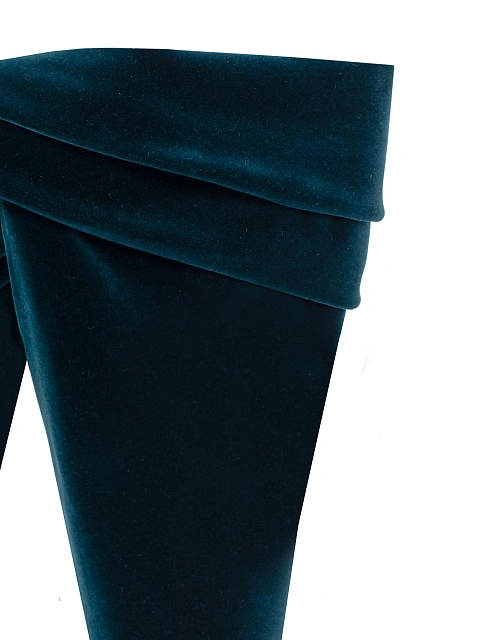 Бирюзовое платье-мини из бархата, 3