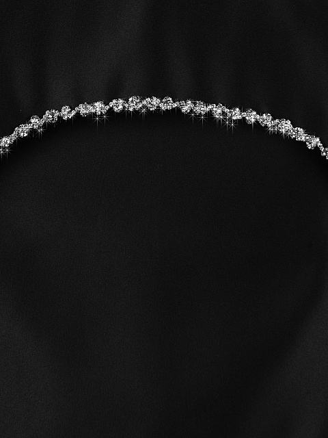 Черное платье-мини с баской и стразами, 3