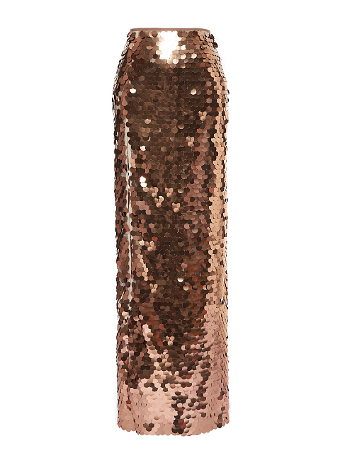 Бронзовая юбка-макси в крупных пайетках, 1