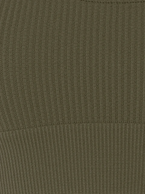 Спортивный топ цвета хаки из трикотажа в рубчик, 3