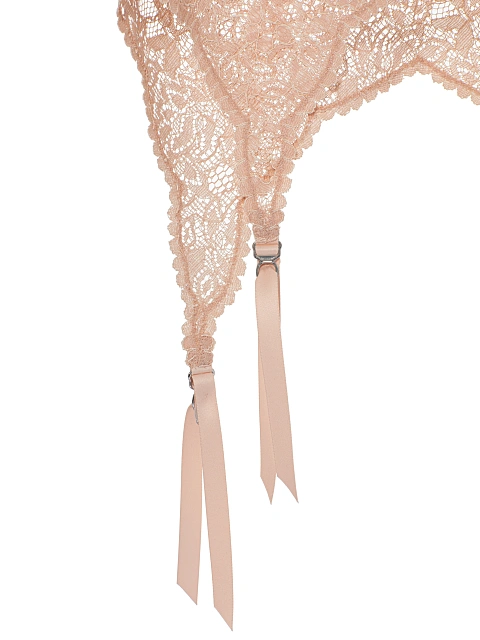 Светло-розовая майка из кружева с фигурным низом, 3