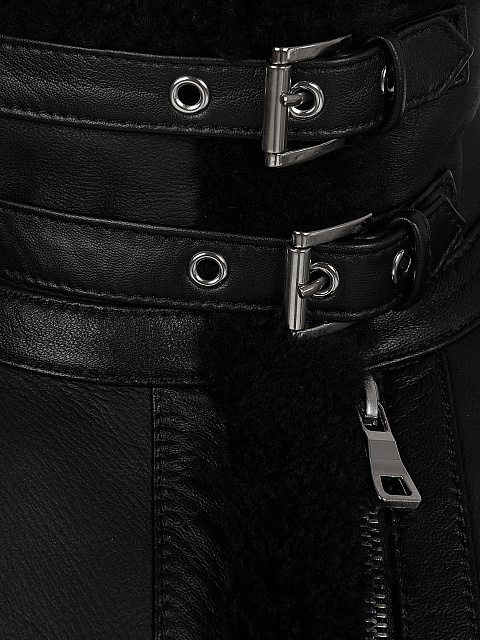 Черная дубленка из овчины, 4