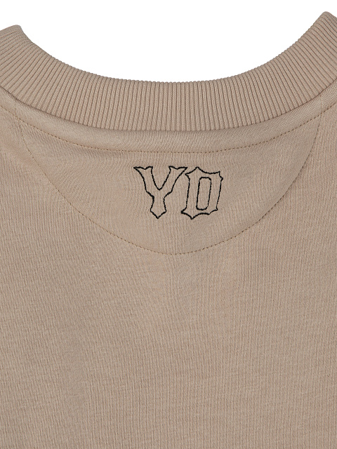 Бежевый трикотажный костюм с укороченной толстовкой, 5