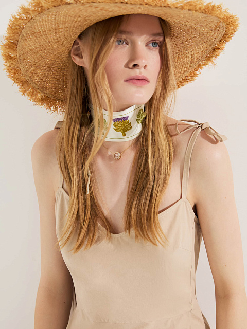 Бежевое хлопковое платье-миди, 6 Бежевое хлопковое платье-миди, 6