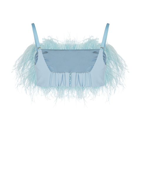 Голубой топ-бра с боа, 2