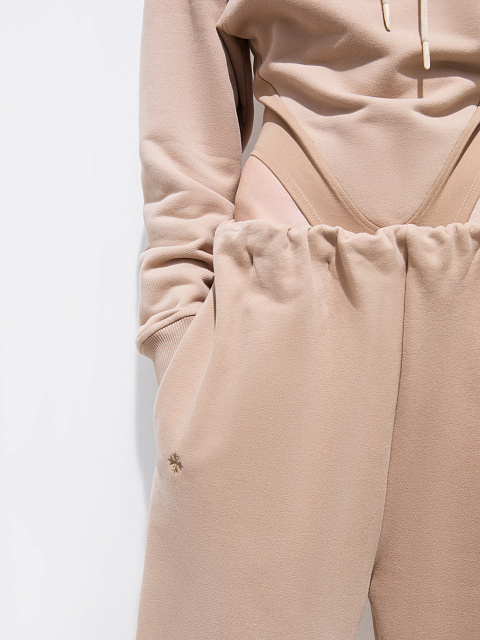 Бежевое худи из футера, 3