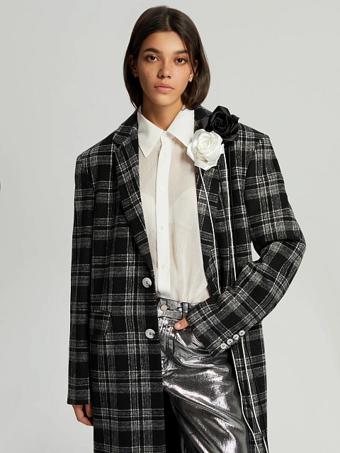 Белое колье-чокер с розой, 6