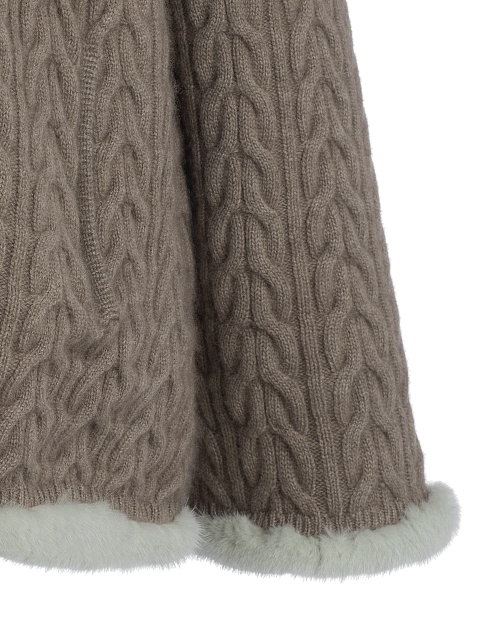 Двусторонний жакет из мятной норки и коричневого кашемира, 10