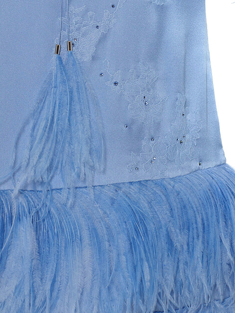 Детское голубое платье с перьями, 4