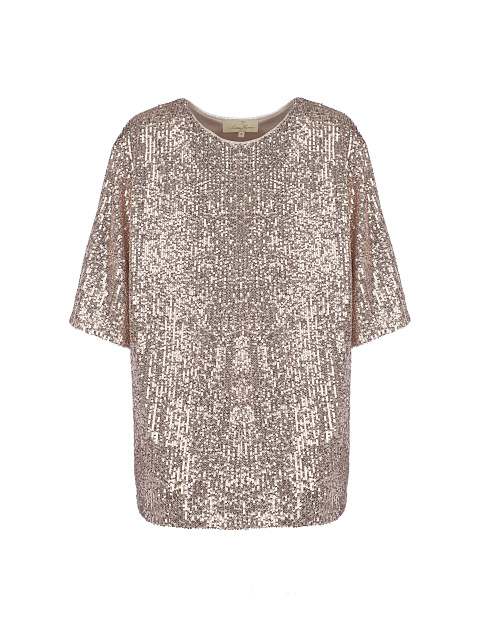Золотисто-бежевый топ в пайетках, 1