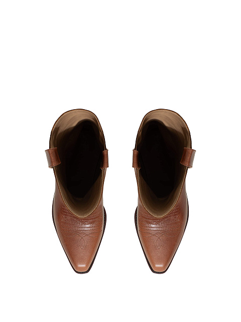 Коричневые высокие казаки из кожи, 4 Коричневые высокие казаки из кожи, 4