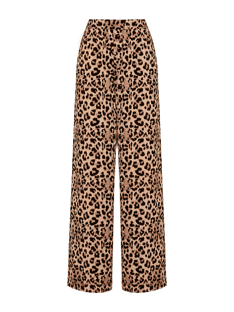 Коричневый костюм из рубашки и брюк с леопардовым принтом, 4 Коричневый костюм из рубашки и брюк с леопардовым принтом, 4