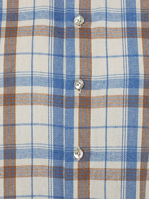 Бежевая рубашка в клетку с разрезами на плечах, 3 Бежевая рубашка в клетку с разрезами на плечах, 3